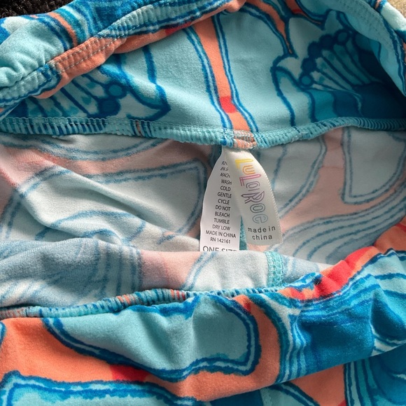#21 One size Lularoe Blue and Orange Leggings 🤩💙🧡 NWOT - Picture 4 of 7